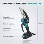 Mini Motosserra Fotrix 4 em 1, Motor de Alta Potência com 2 Baterias + BRINDE: Óculos de Proteção