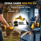 Serra Sabre G63 Multiuso, 4 Lâminas de Inox Inclusas, Bateria Dupla + BRINDE: Óculos de Proteção e Luva